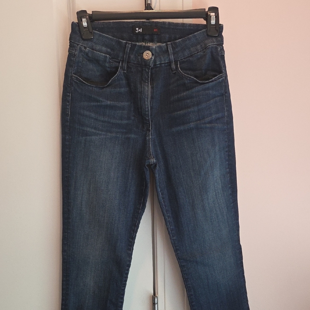 3x1 Blue Skinny Jeans with Subtle Fading